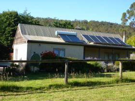 Solar panels on the Clock Tower Cottage roof
