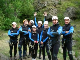 Group setting off for canyoning