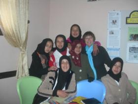 volunteer Dianne & some of the girls