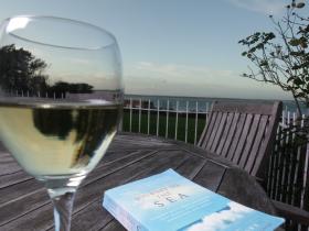 Back garden overlooking the green and the sea