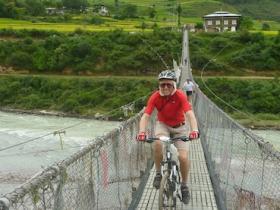 Ride the suspension at Punakha