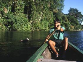 Paddling at Chalalan