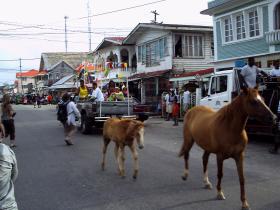 Rush hour in Georgetown, Guyana's captial