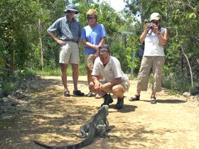 A Blue Iguana Safari group meets 