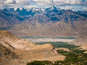 View of Leh and the Stok Mountain Range