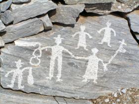 Evocative rock drawings in a long-abandoned village