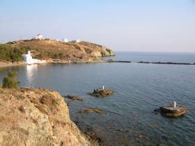 Medieval harbour with marble mooring posts