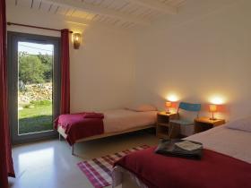 Twin room with French door onto garden