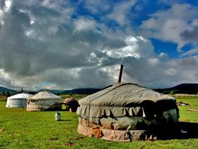 Mongolian gers, Arkhangai province, Mongolia