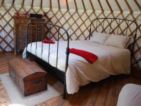 Inside the Woodland Yurt
