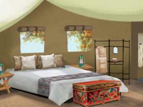 Tent interior in Tsemarang Eco Camp