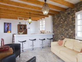 Roofed kitchen and dining area