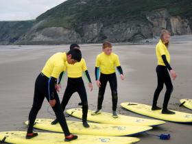 Family surfing