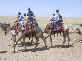 Family Ride at The Pyramids, Cairo