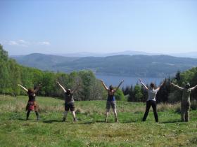 Yoga overlooking Loch Ness