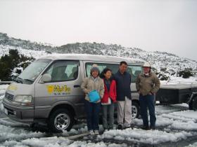 Snowy day and 4WD Van on duty