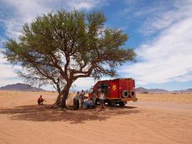 Roadside picnic lunch stop in Namibia