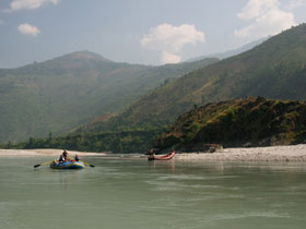 River expedition in the Himalayas, rafting and kayaking