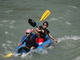 River expedition in the Himalayas, rafting and kayaking