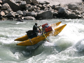 River expedition in the Himalayas, rafting and kayaking