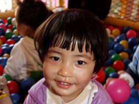 Volunteer with children in China