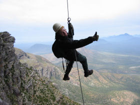 Abseiling Bluff Knoll in the Stirling Ranges, Western Australia
