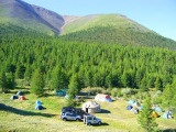 Base camp on Snow leopard conservation volunteer work, Altai