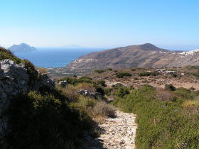 Stone-paved path into the island's rural heart
