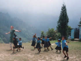 Volunteer teaching in the Indian Himalayas with the Lepcha tribe