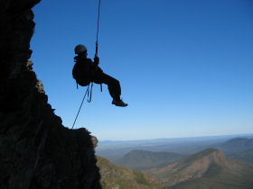 Abseiling Bluff Knoll in the Stirling Ranges, Western Australia