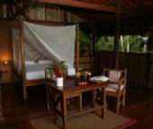 Bedroom in wildlife lodge in CostaRica