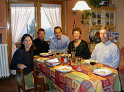 Evening meal at Italy accommodation