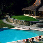 Thatched bungalows, Indonesia luxury beach resort