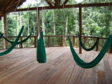 Hammocks at Amazon eco lodge, Tambopata