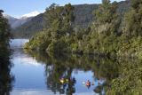Kayaking near Lake Moeraki lodge, New Zealand