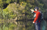 Fishing near Lake Moeraki lodge, New Zealand