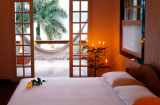 Bedroom at luxury beach resort in Brazil