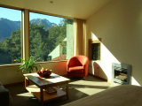 Bedroom at Arthurs Pass lodge, New Zealand