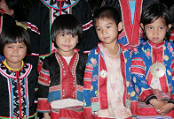 Local children on Northern Thailand hilltribe holiday