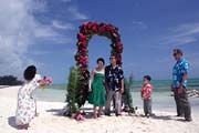 Beach wedding, Central Andros beach resort, Bahamas