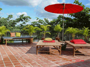 Balcony at Pathum Thani accommodation, Central Thailand