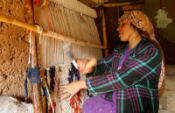 Woman weaving near Atlas Mountains ecolodge