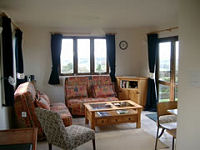 Lounge, self catering timber lodge in Shropshire