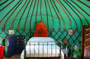 Bed, yurt accommodation in Portugal