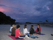 Yoga on the beach, lodge on the shores of Lake Malawi