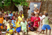 Children, beach lodge in Mozambique