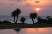 Sunset, luxury beach resort in Sri Lanka