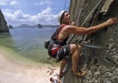 Rock climbing at Philippines beach resort