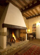 Umbria hotel, fireplace