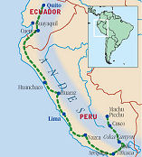 Route map for Inca and Altiplano holiday